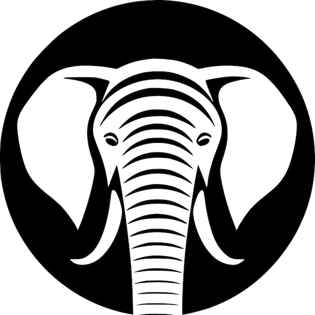 Vector ilustración de vector de logotipo minimalista y plano de elefante
