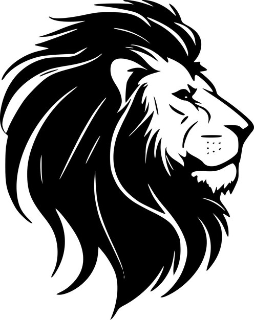Vector ilustración de vector de logotipo minimalista y plano de león