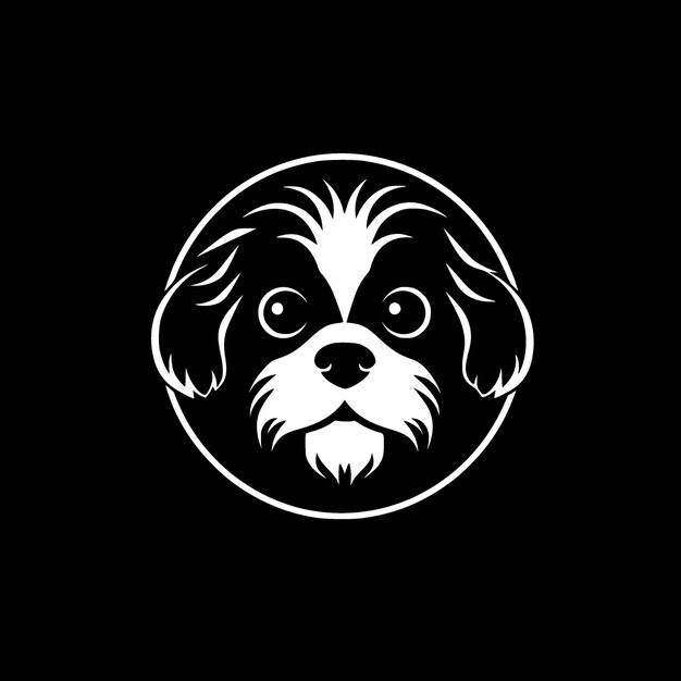 Vector ilustración de vector de logotipo minimalista y plano para perros