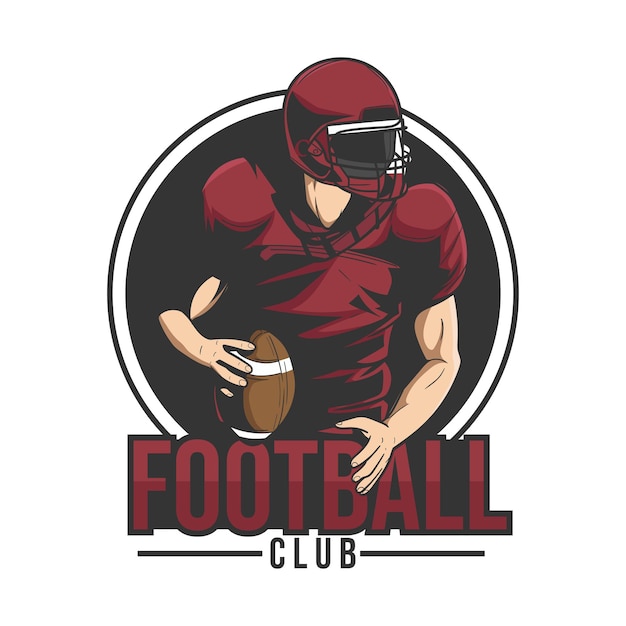Ilustración de vector de logotipo moderno de fútbol americano