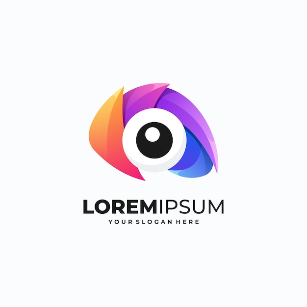 Ilustración de vector de logotipo de ojo colorido.