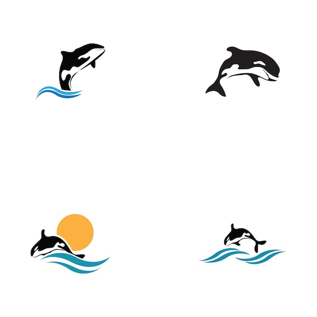 Vector ilustración de vector de logotipo de orca en diseño de moda