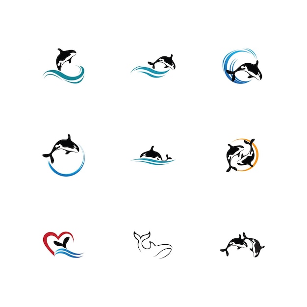 Ilustración de vector de logotipo de orca en diseño de moda