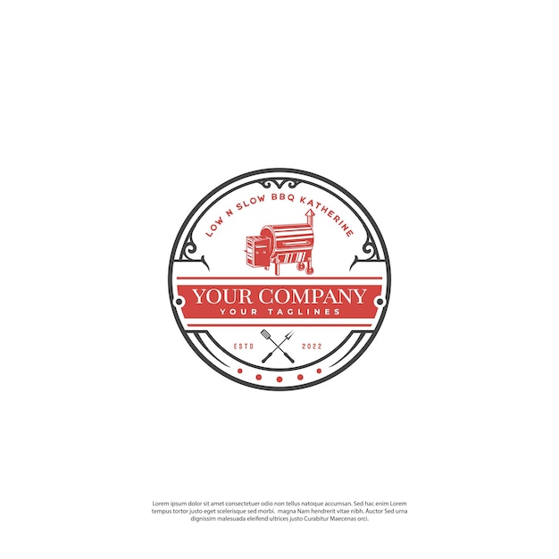 Ilustración de vector de logotipo de parrillas vintage