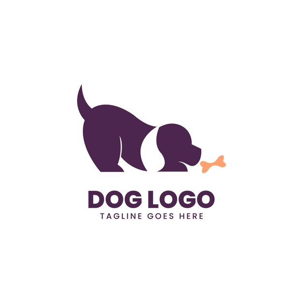 Ilustración de vector de logotipo de perro lindo
