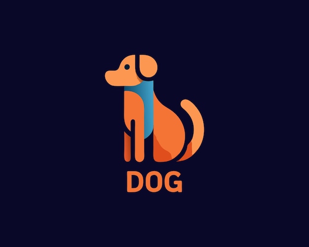 Ilustración de vector de logotipo de perro