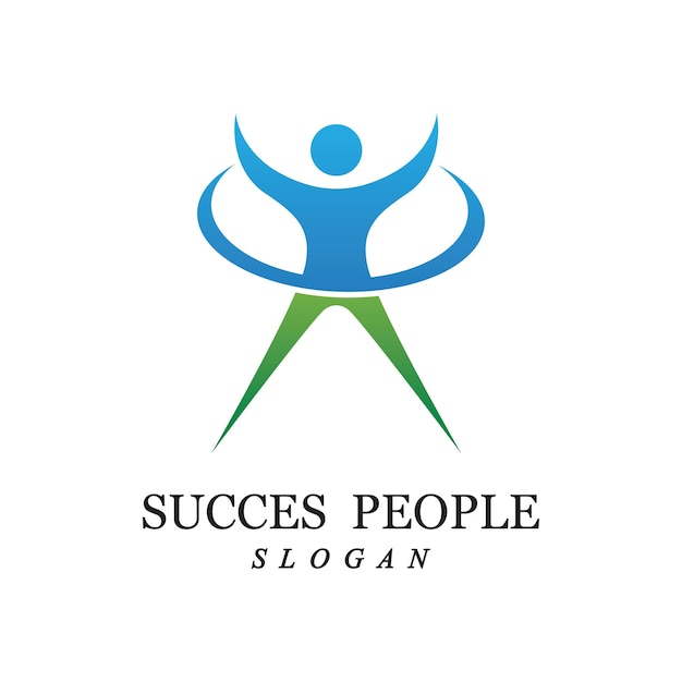 Ilustración y vector de logotipo de personas de éxito