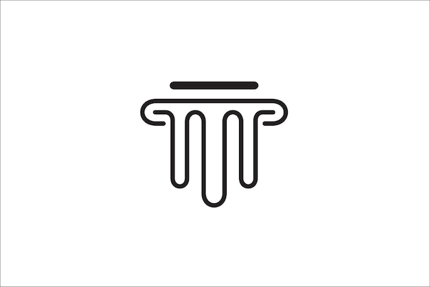 Ilustración de vector de logotipo de pilar con estilo de diseño de línea minimalista