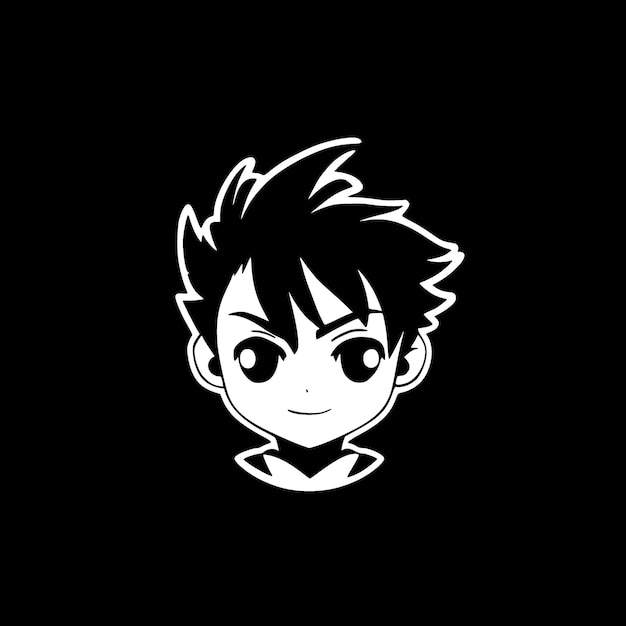Ilustración de Vector de logotipo plano y minimalista de anime