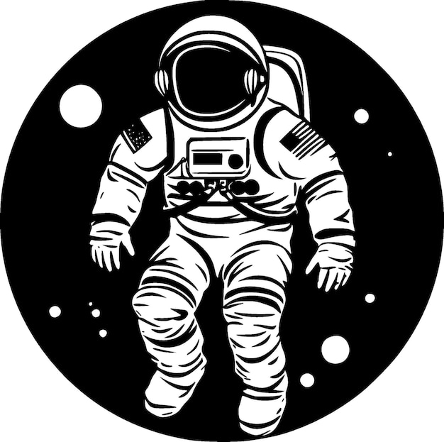 Ilustración de vector de logotipo plano y minimalista de astronauta