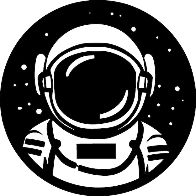 Ilustración de Vector de logotipo plano y minimalista de astronauta