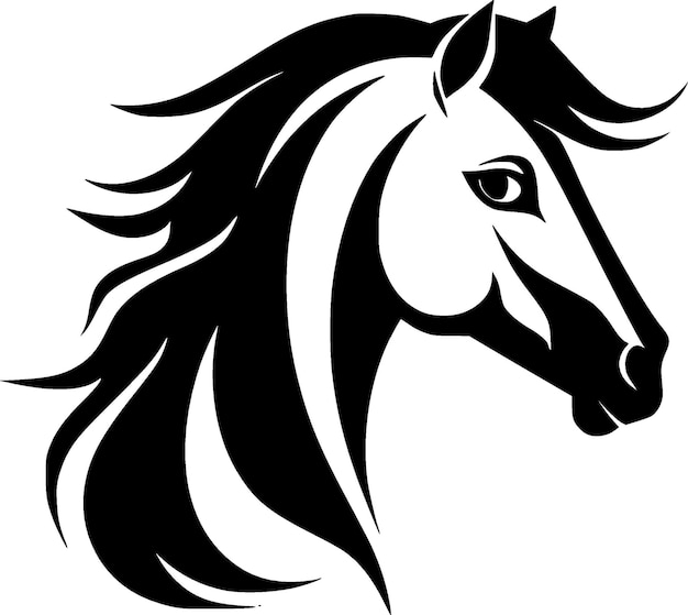 Ilustración de vector de logotipo plano y minimalista de caballo