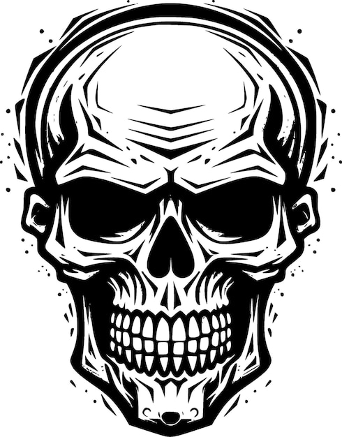 Ilustración de Vector de logotipo plano y minimalista de calavera