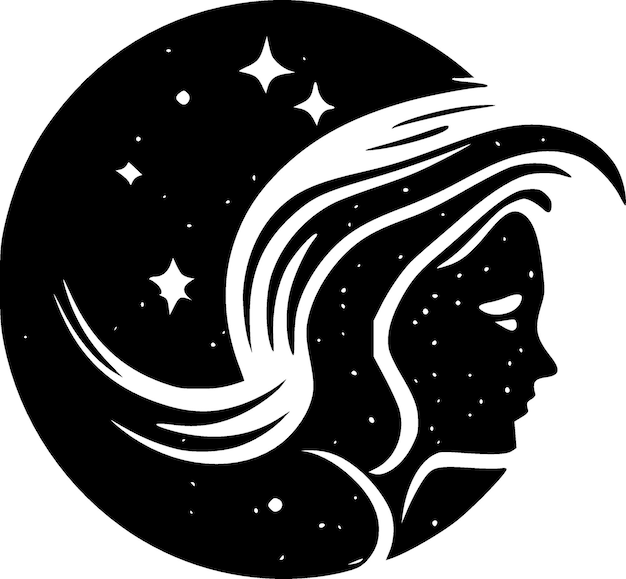 Ilustración de Vector de logotipo plano y minimalista celestial