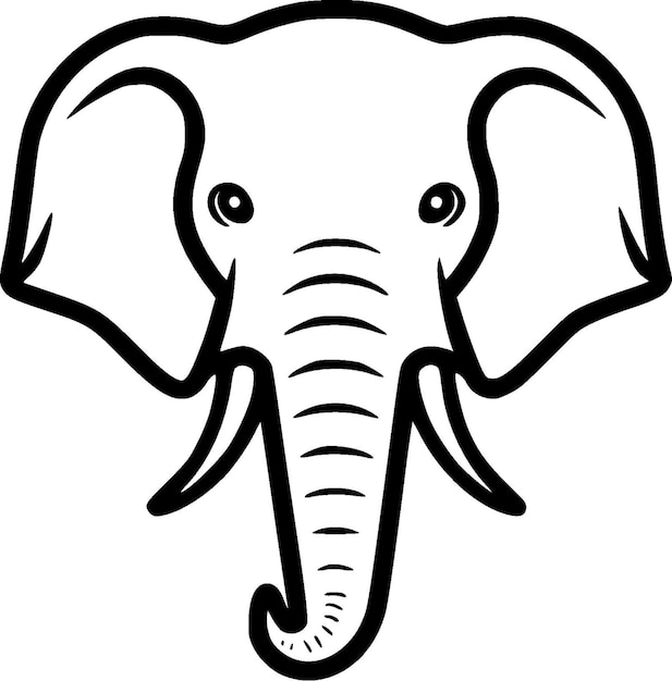 Ilustración de vector de logotipo plano y minimalista de elefante