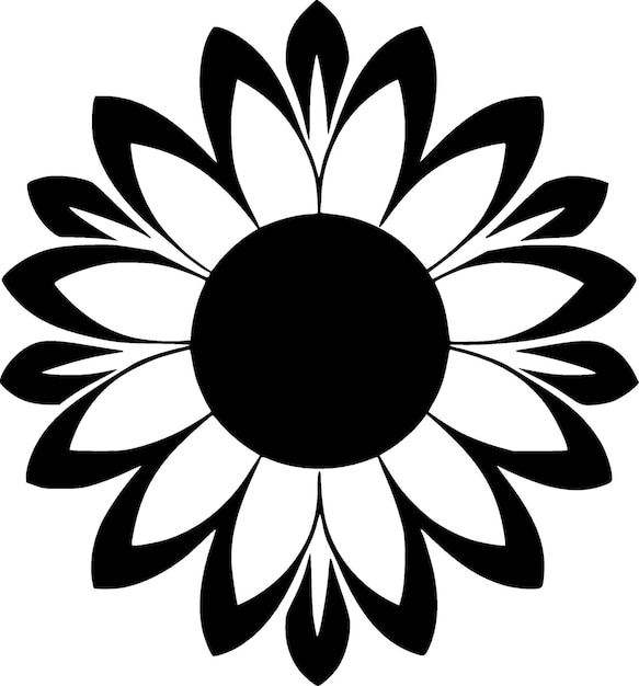 Ilustración de Vector de logotipo plano y minimalista de girasol