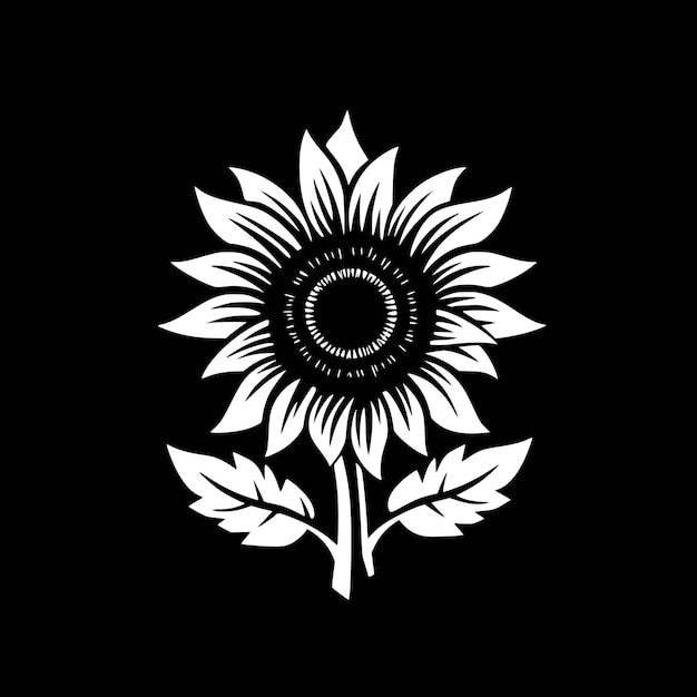 Ilustración de Vector de logotipo plano y minimalista de girasol