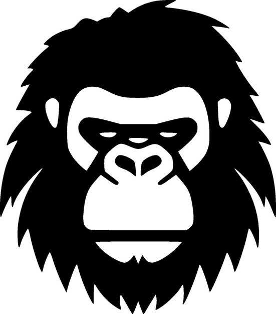 Ilustración de Vector de logotipo plano y minimalista de gorila