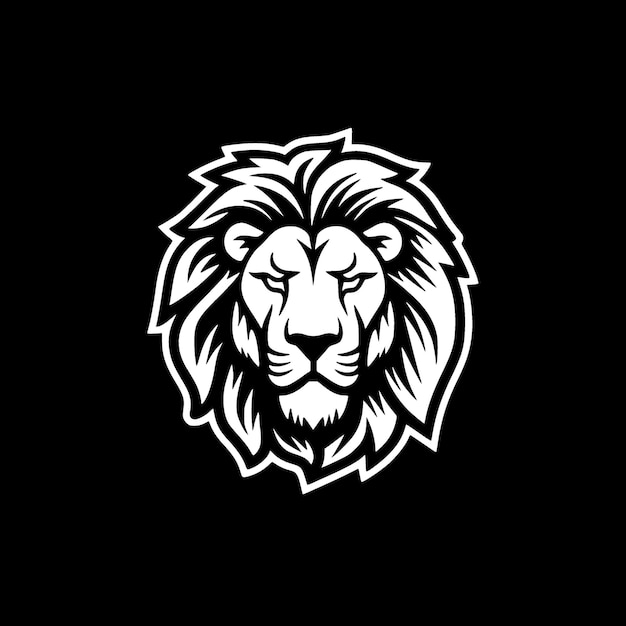 Ilustración de Vector de logotipo plano y minimalista de León