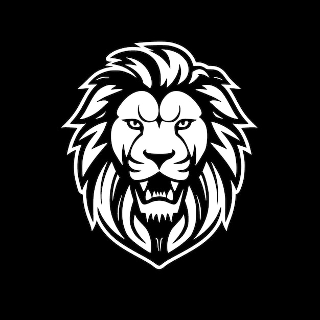 Ilustración de Vector de logotipo plano y minimalista de León