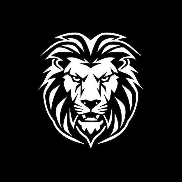 Ilustración de Vector de logotipo plano y minimalista de León