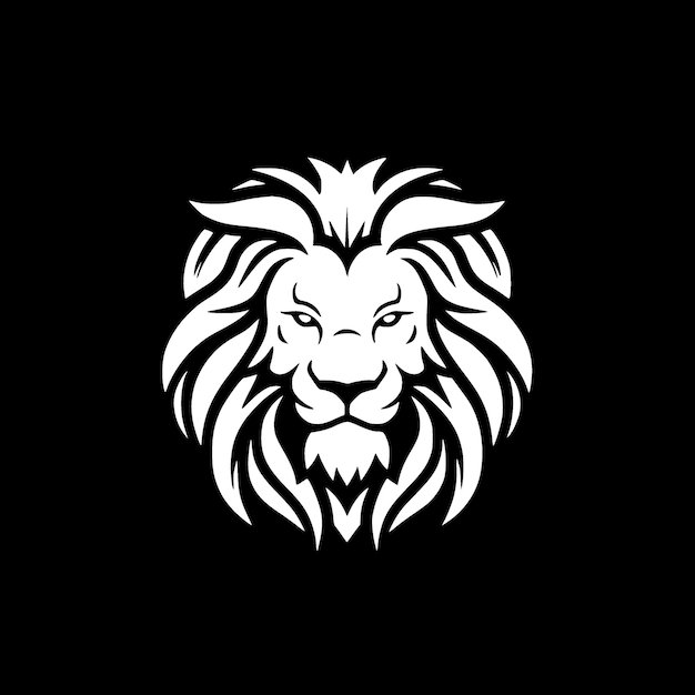 Ilustración de Vector de logotipo plano y minimalista de León