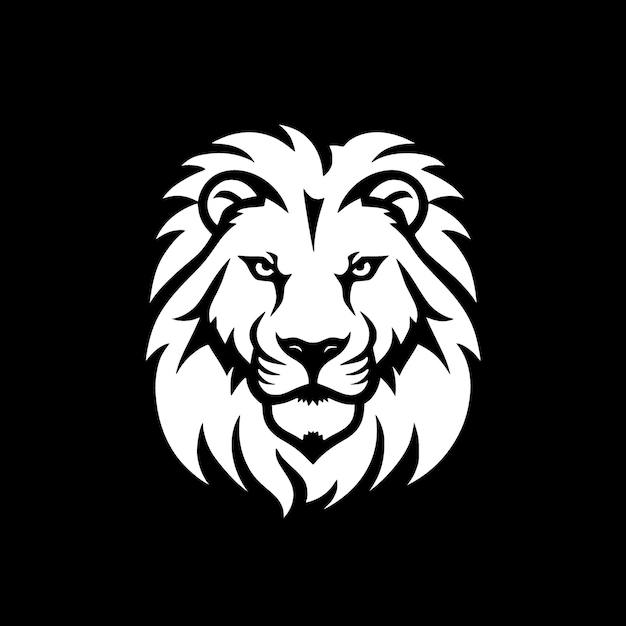 Ilustración de Vector de logotipo plano y minimalista de León