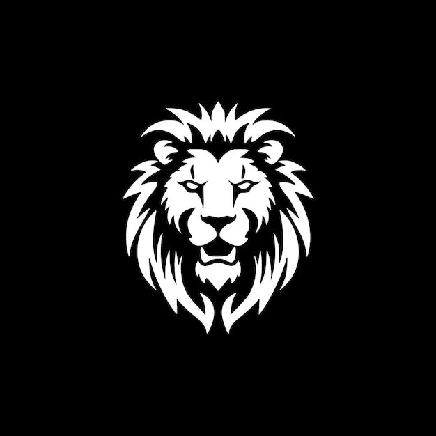 Ilustración de Vector de logotipo plano y minimalista de León
