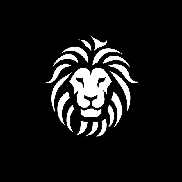 Ilustración de Vector de logotipo plano y minimalista de León