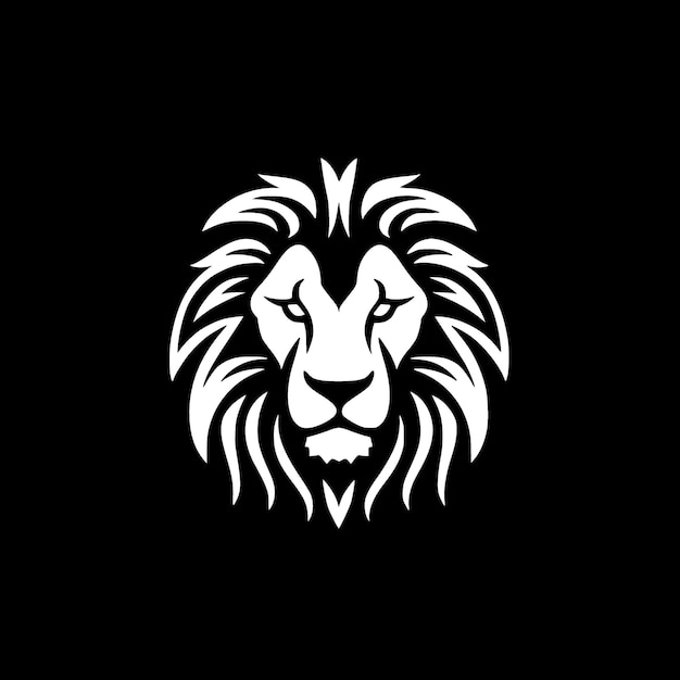 Ilustración de Vector de logotipo plano y minimalista de León