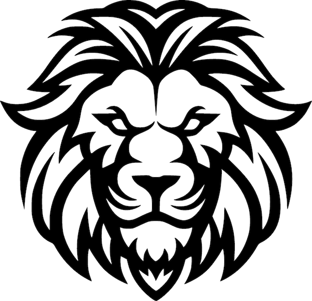 Ilustración de Vector de logotipo plano y minimalista de León