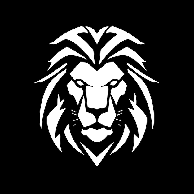 Ilustración de Vector de logotipo plano y minimalista de León