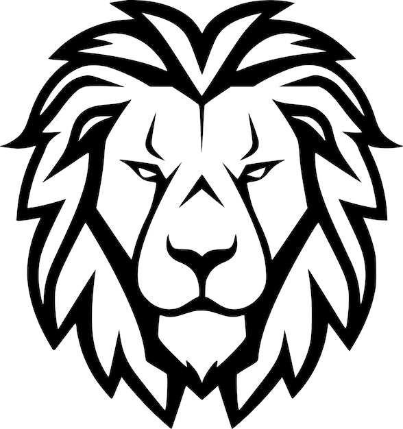 Ilustración de Vector de logotipo plano y minimalista de León