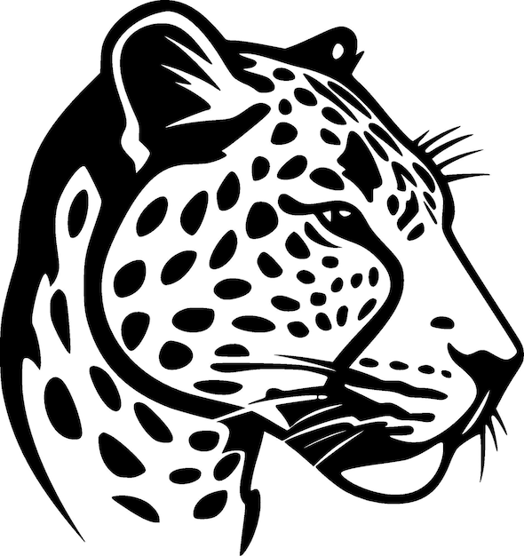 Ilustración de Vector de logotipo plano y minimalista de leopardo