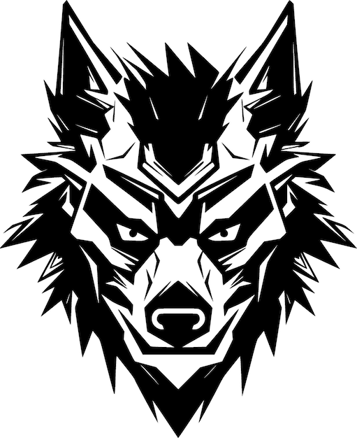 Vector ilustración de vector de logotipo plano y minimalista de lobo