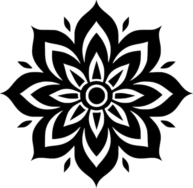 Ilustración de Vector de logotipo plano y minimalista de Mandala