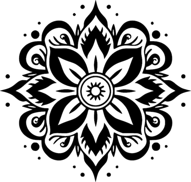 Ilustración de Vector de logotipo plano y minimalista de Mandala