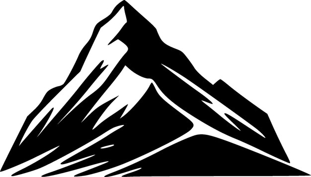 Ilustración de vector de logotipo plano y minimalista de montaña