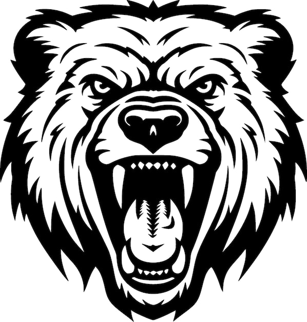 Ilustración de vector de logotipo plano y minimalista de oso