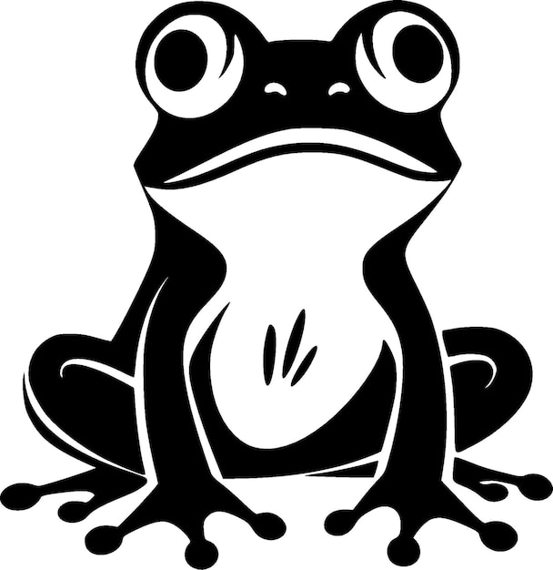 Ilustración de Vector de logotipo plano y minimalista de rana