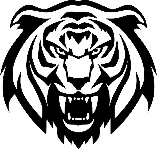 Ilustración de Vector de logotipo plano y minimalista de tigre