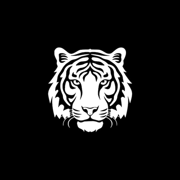 Ilustración de Vector de logotipo plano y minimalista de tigre