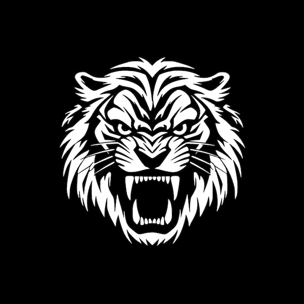 Ilustración de vector de logotipo plano y minimalista de tigre