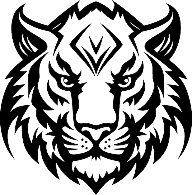 Ilustración de Vector de logotipo plano y minimalista de tigre