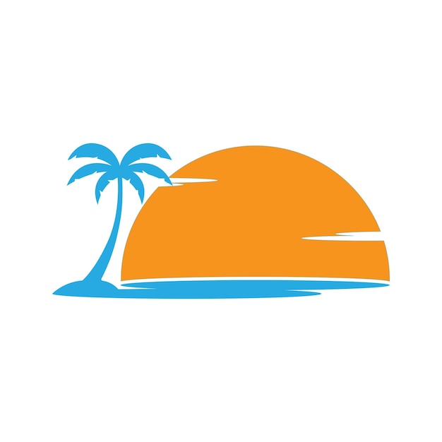 ilustración de vector de logotipo de playa de verano