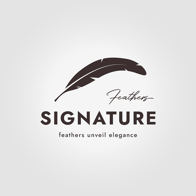 Ilustración de vector de logotipo de pluma simple de diseño de icono de piel