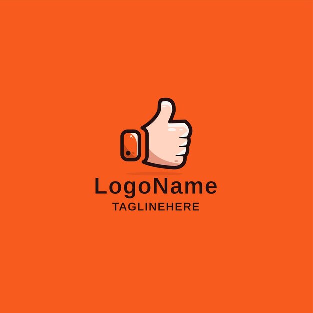 Ilustración de vector de logotipo de pulgar arriba
