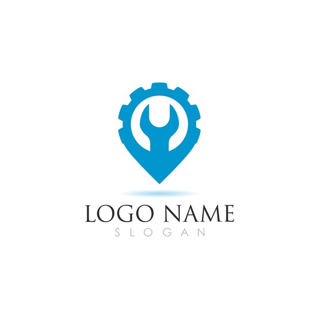 Ilustración de vector de logotipo de reparación de servicio