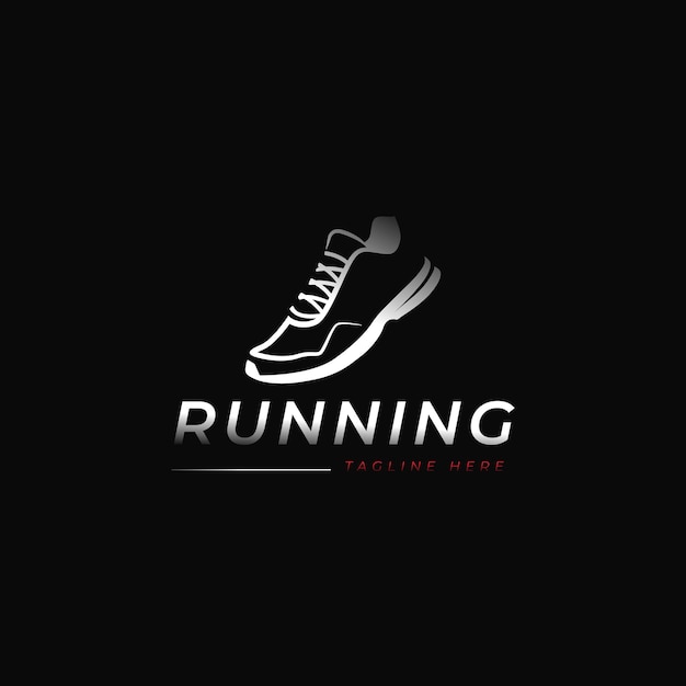 Ilustración de vector de logotipo de símbolo de zapatos corrientes