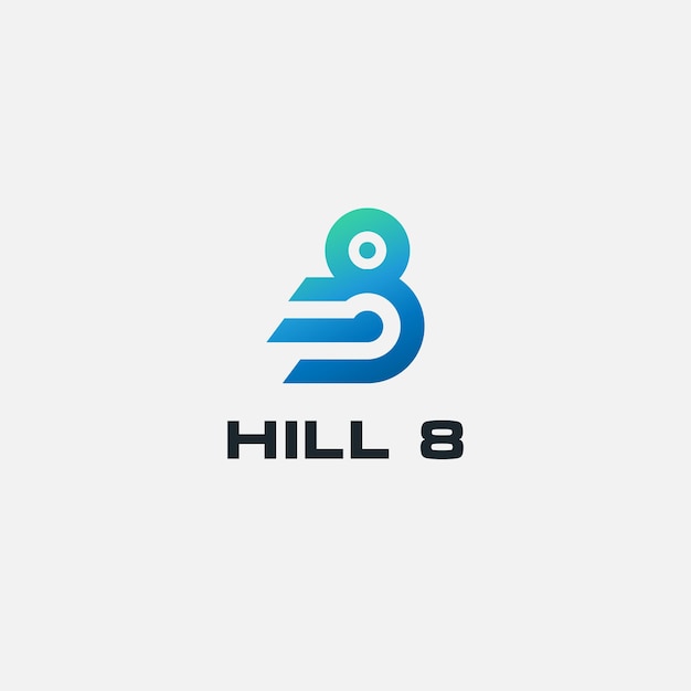 Ilustración de vector de logotipo de sistema de tecnología hill 8